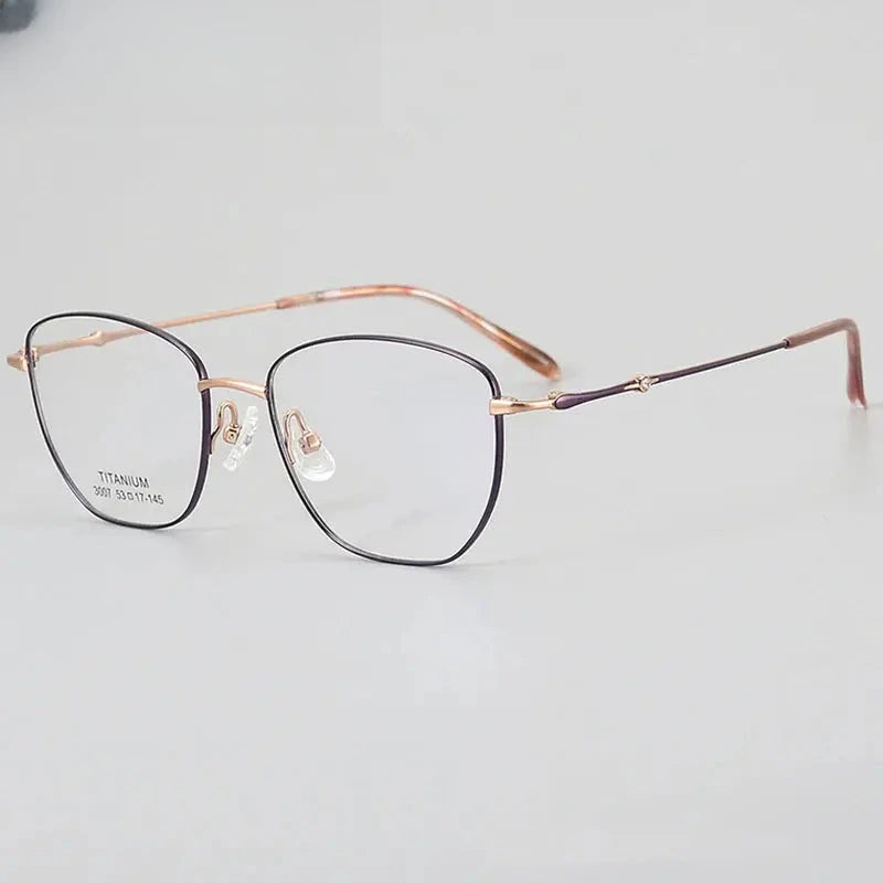 Women's Cat Eye Full Rim Titanium Prescription Glasses 443007 — view 1 | Rx Spectacle