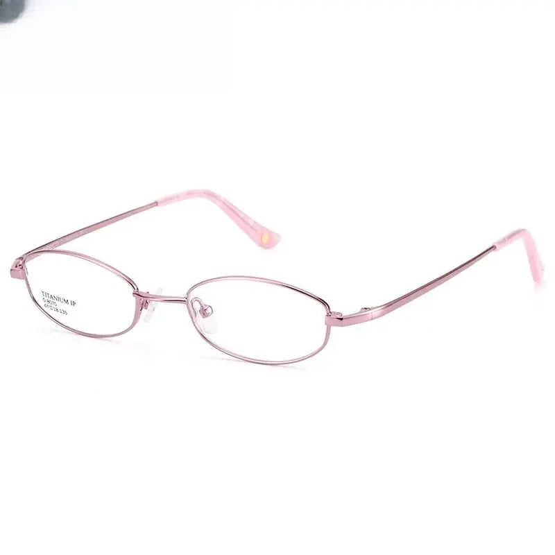 Unisex Oval Full Rim Titanium Prescription Glasses 8070 — view 18 | Rx Spectacle
