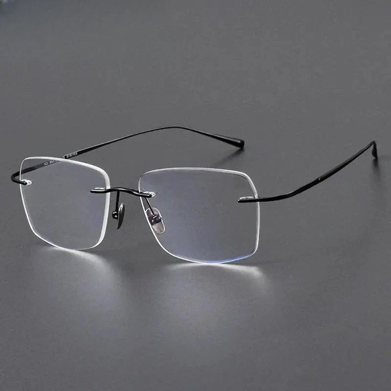 Women's Square Rimless Titanium Prescription Glasses 881819 — view 6 | Rx Spectacle