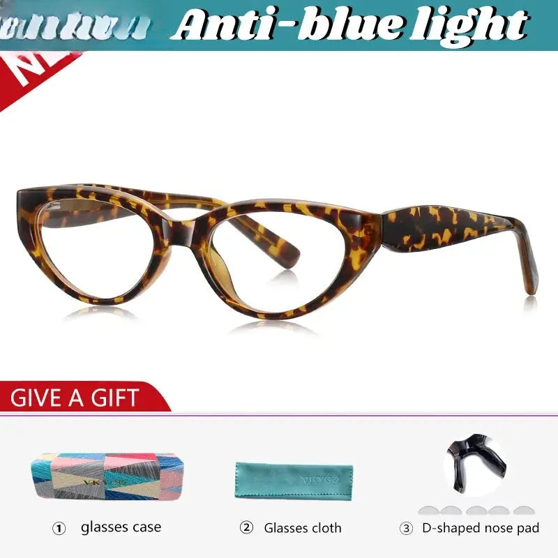 Women's Cat Eye Full Rim Titanium Oversized Reading Glasses — view 8 | Rx Spectacle