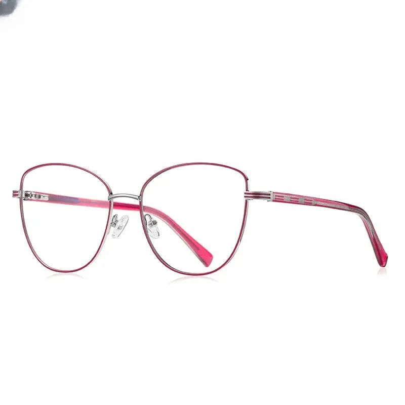 Women's Butterfly Full Rim Alloy Reading Glasses 3072 — view 10 | Rx Spectacle