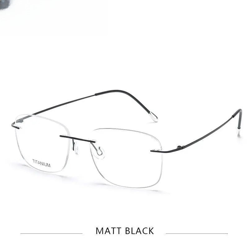 Unisex Square Rimless Titanium Prescription Glasses Kr6010 — view 6 | Rx Spectacle