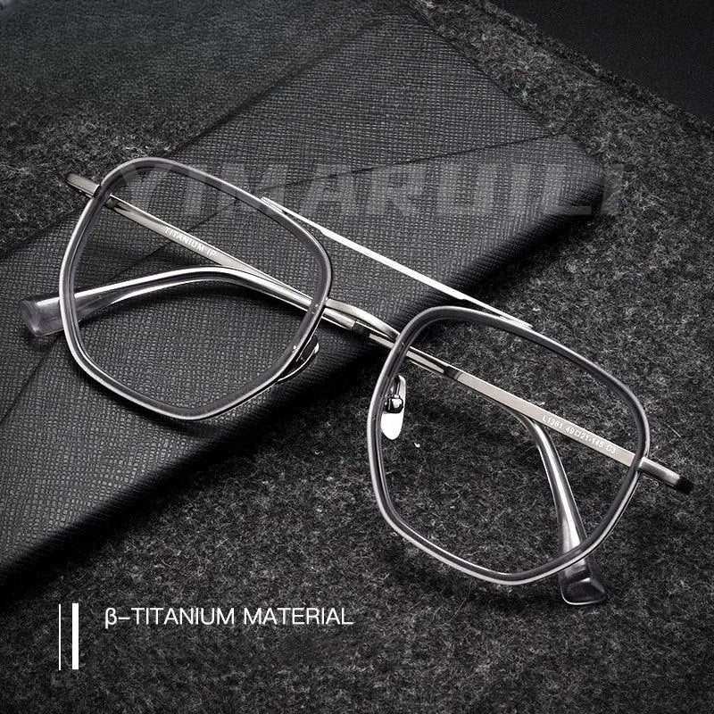 Unisex Full Rim Titanium Double Bridge Prescription Glasses L1361 — view 1 | Rx Spectacle