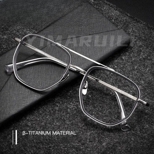 Unisex Full Rim Titanium Double Bridge Prescription Glasses L1361 — view 1 | Rx Spectacle