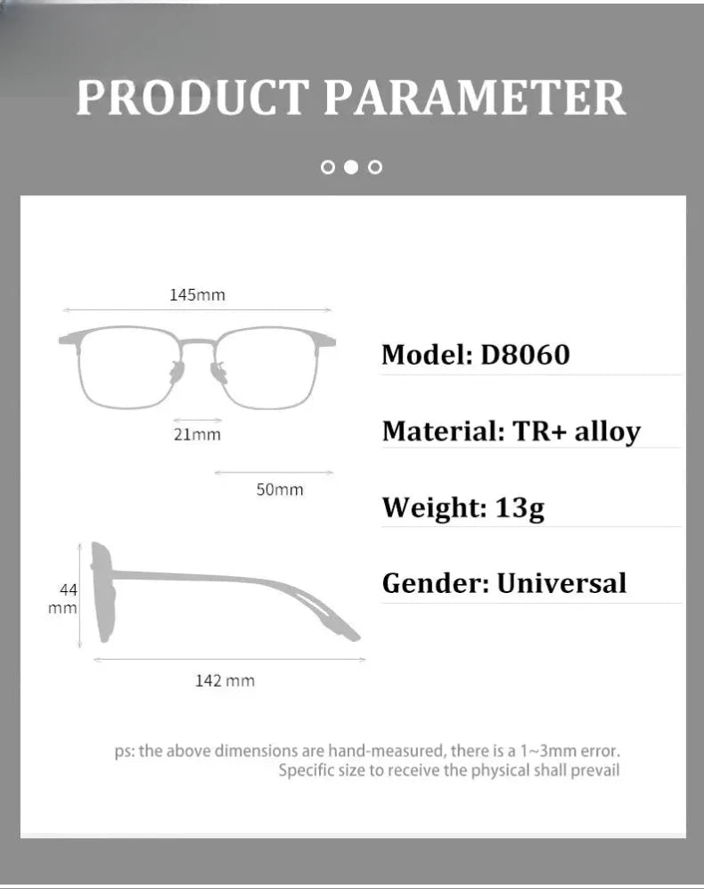 Unisex Square Full Rim TR90 Reading Glasses 80601 — view 2 | Rx Spectacle
