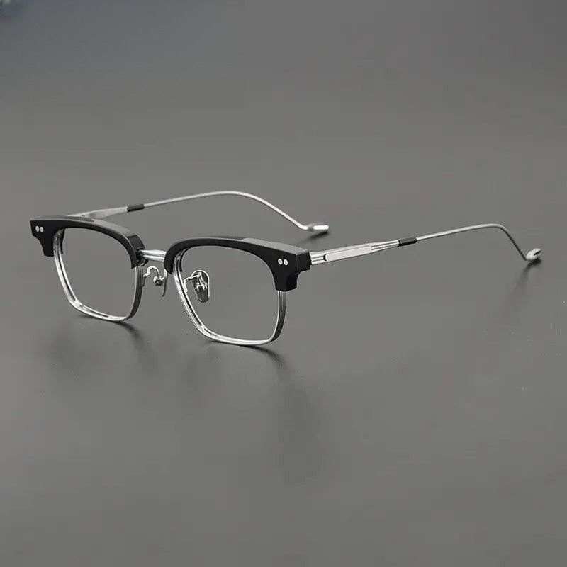 Unisex Square Full Rim Titanium Prescription Glasses Gxyj1129 — view 10 | Rx Spectacle