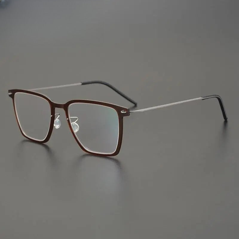 Unisex Square Full Rim Titanium Prescription Glasses Gxyj950 — view 3 | Rx Spectacle