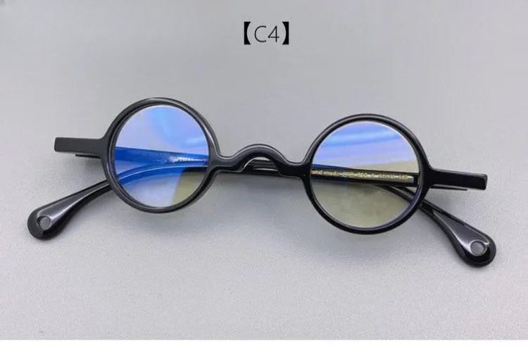 Unisex Round Full Rim Acetate Prescription Glasses 34mm — view 7 | Rx Spectacle