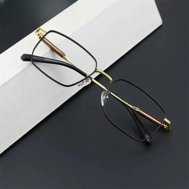 Unisex Square Full Rim Titanium Prescription Glasses 882304 — view 4 | Rx Spectacle