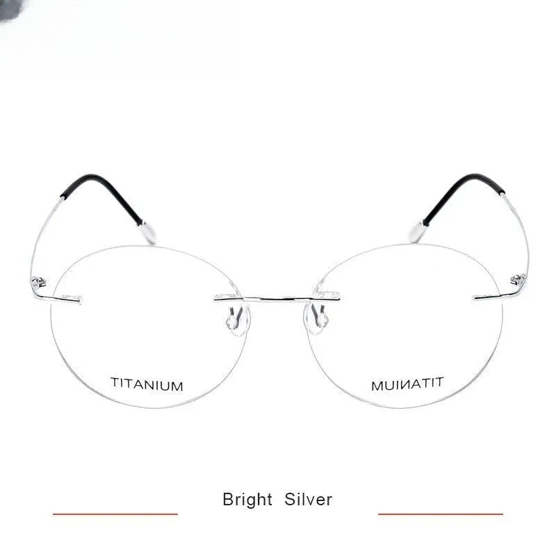 Unisex Round Rimless Titanium Prescription Glasses Kr6012 — view 9 | Rx Spectacle
