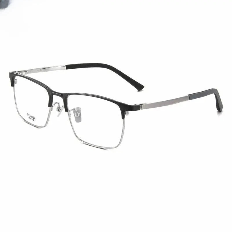 Men's Square Full Rim Titanium Prescription Glasses 406909 — view 5 | Rx Spectacle