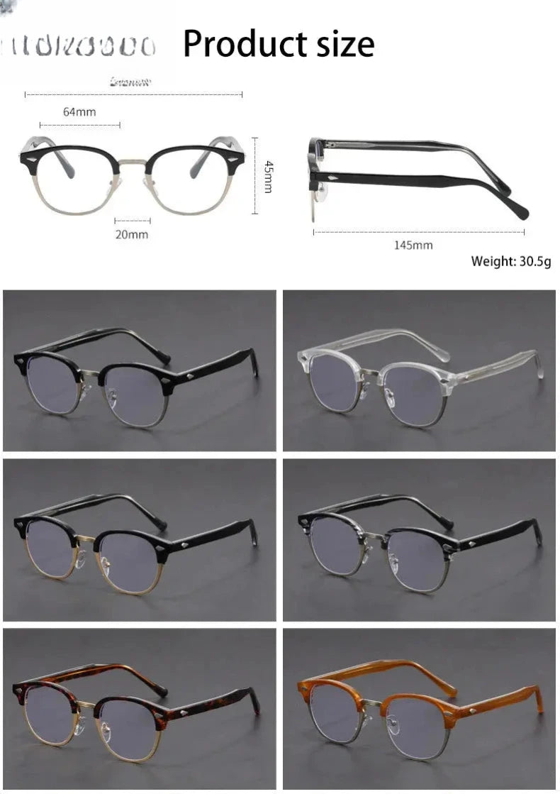Unisex Round Full Rim Titanium Reading Glasses 10306 — view 2 | Rx Spectacle
