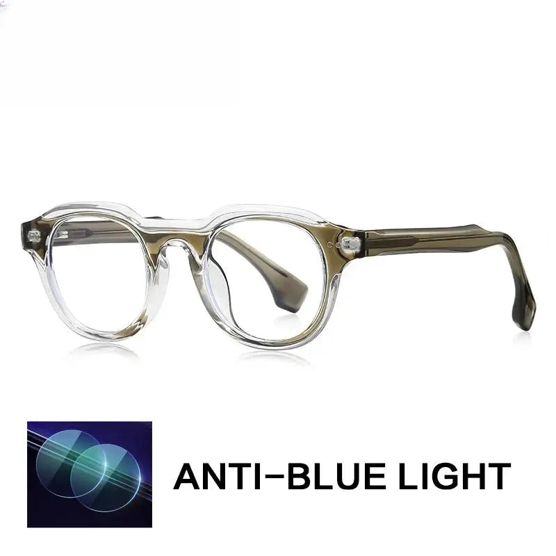 Unisex Oval Full Rim Titanium Prescription Glasses 776088 — view 4 | Rx Spectacle