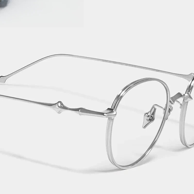 Unisex Square Full Rim Titanium Prescription Glasses 14618 — view 4 | Rx Spectacle