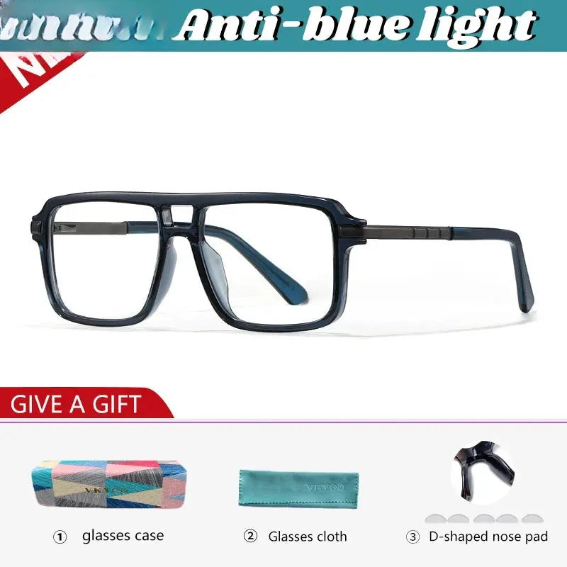 Unisex Square Full Rim TR90 Double Bridge Reading Glasses 360026 — view 7 | Rx Spectacle
