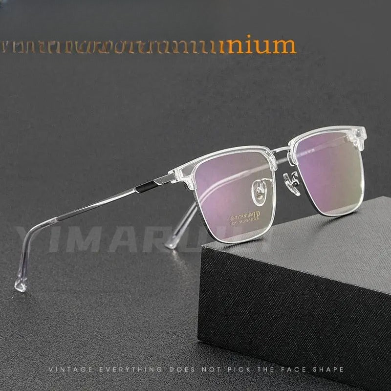 Men's Square Full Rim Titanium Prescription Glasses 2311YJ — view 1 | Rx Spectacle