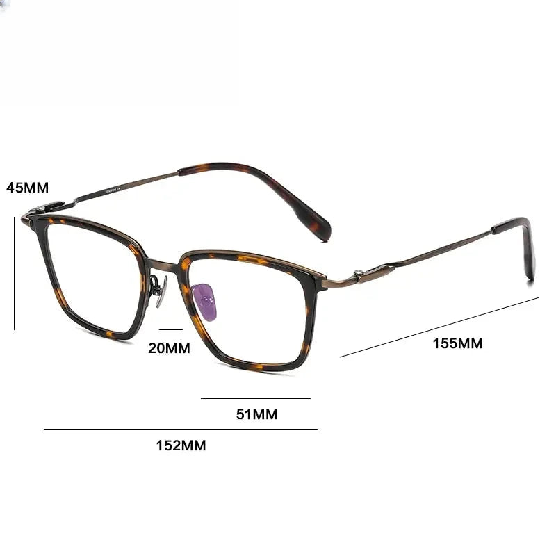 Unisex Square Full Rim Titanium Oversized Reading Glasses 570055 — view 2 | Rx Spectacle