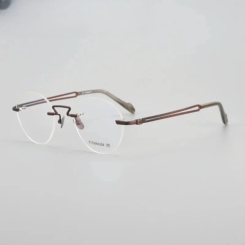 Women's Round Rimless Titanium Prescription Glasses 619063 — view 7 | Rx Spectacle