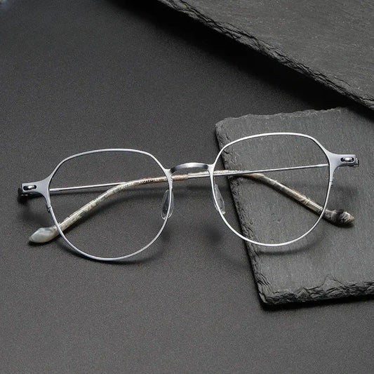 Women's Round Full Rim Titanium Prescription Glasses 22314 — view 1 | Rx Spectacle