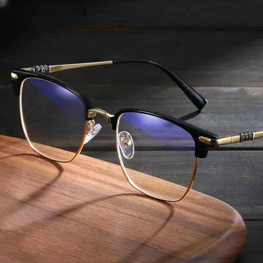 Unisex Square Full Rim Alloy Reading Glasses K002 — view 1 | Rx Spectacle