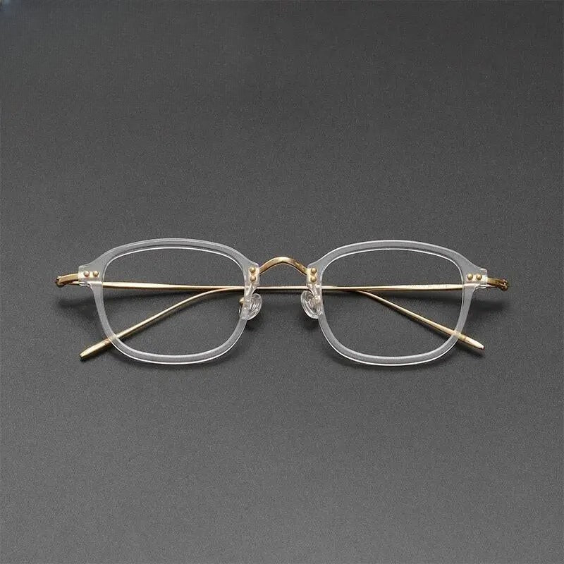 Unisex Square Full Rim Titanium Prescription Glasses Gxyj364 — view 6 | Rx Spectacle