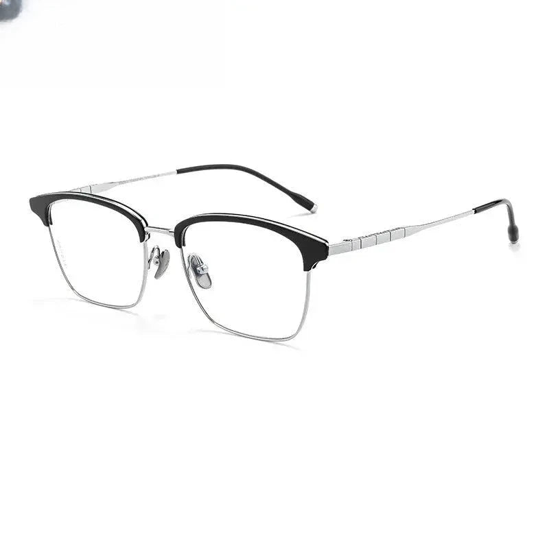 Unisex Square Full Rim Titanium Prescription Glasses 881865 — view 3 | Rx Spectacle