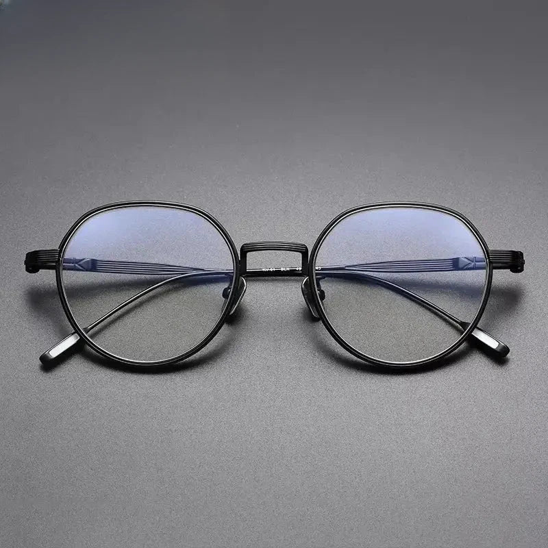 Unisex Oval Full Rim Titanium Flat Top Prescription Glasses 2261 — view 1 | Rx Spectacle