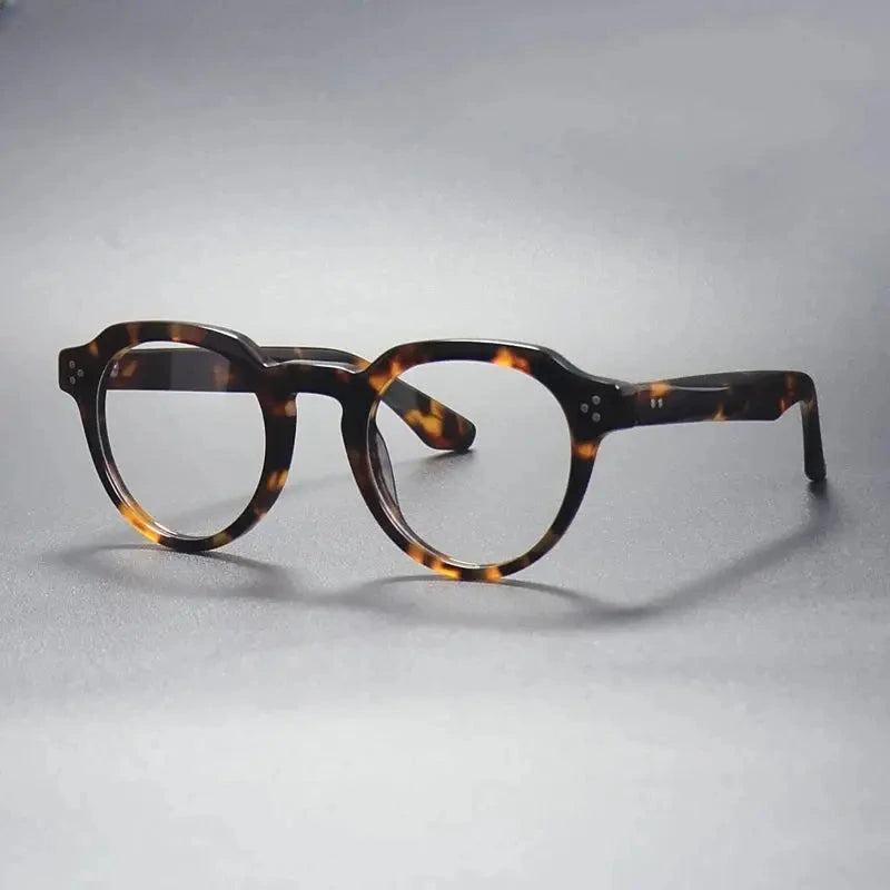 Unisex Round Full Rim Acetate Flat Top Prescription Glasses Gxyj1499 — view 1 | Rx Spectacle