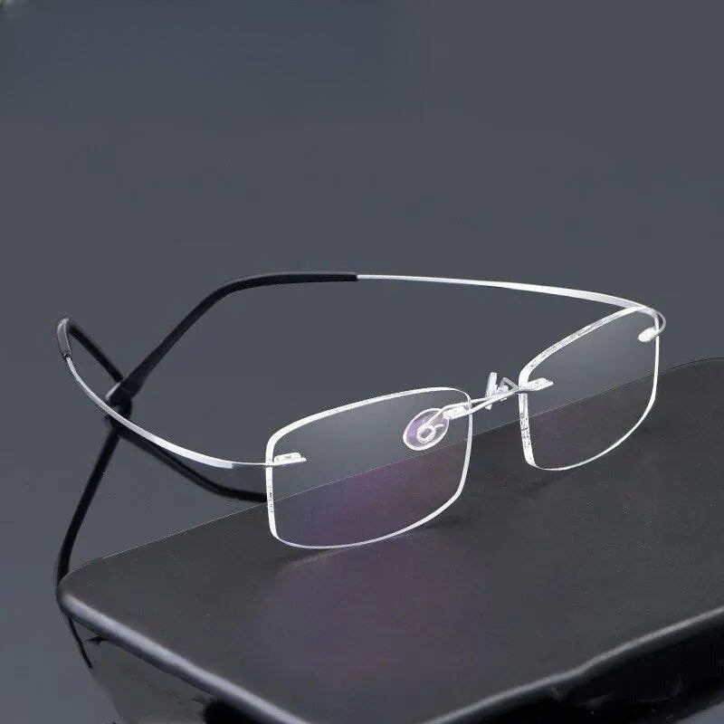 Unisex Rimless Titanium Prescription Glasses — view 1 | Rx Spectacle