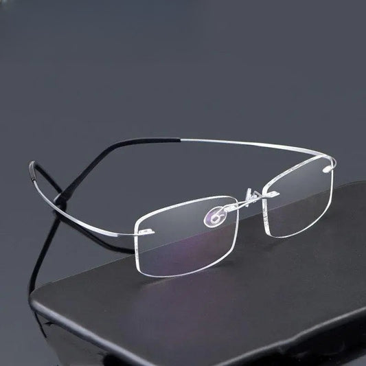 Unisex Rimless Titanium Prescription Glasses — view 1 | Rx Spectacle