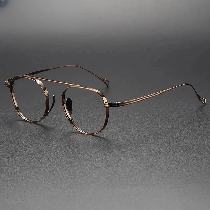 Unisex Square Full Rim Titanium Flat Top Prescription Glasses 9503 — view 1 | Rx Spectacle