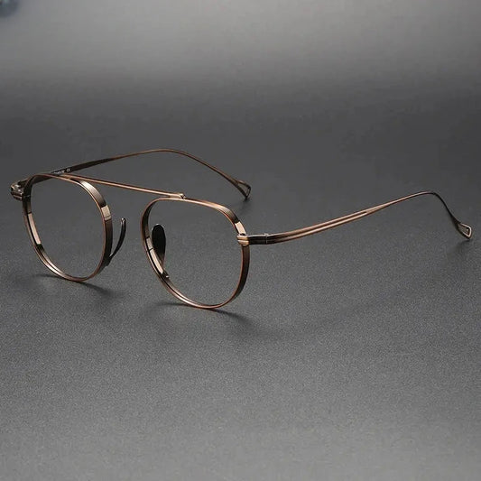 Unisex Square Full Rim Titanium Flat Top Prescription Glasses 9503 — view 1 | Rx Spectacle