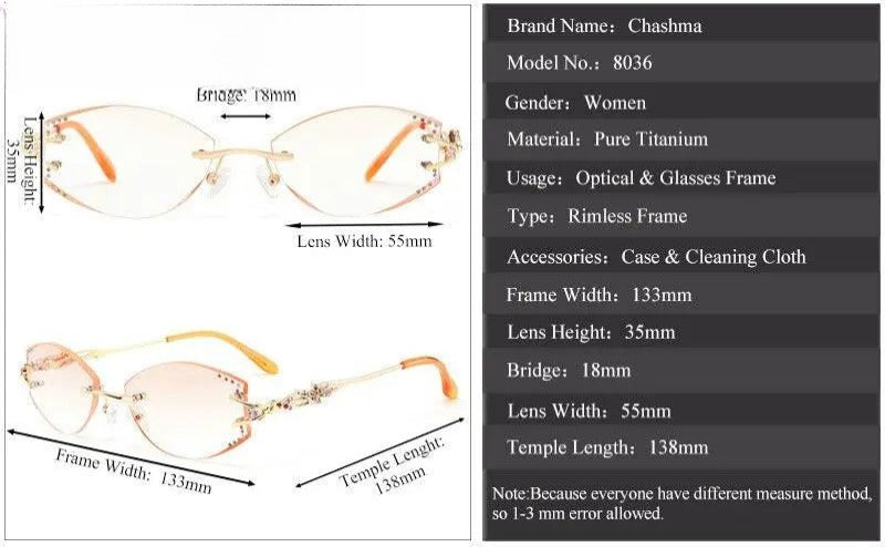 Women's Irregular Full Rim Titanium Prescription Glasses 80363 — view 10 | Rx Spectacle