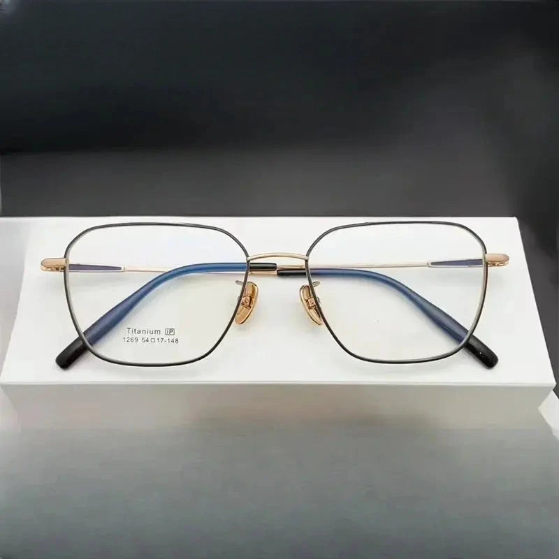 Unisex Polygon Full Rim Titanium Prescription Glasses 611269 — view 7 | Rx Spectacle