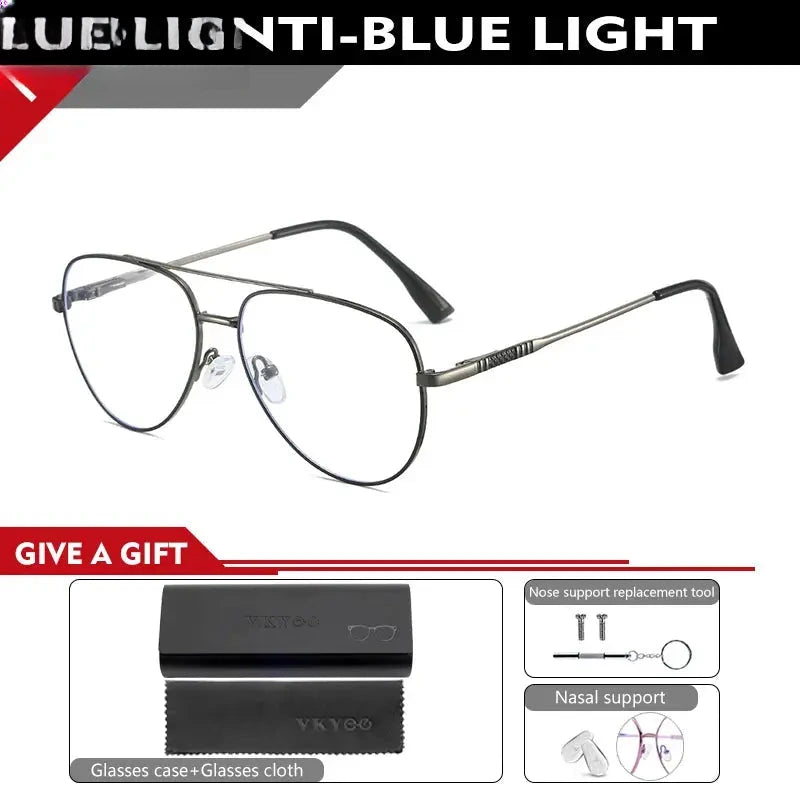 Unisex Oval Full Rim Alloy Double Bridge Reading Glasses 6912 — view 8 | Rx Spectacle
