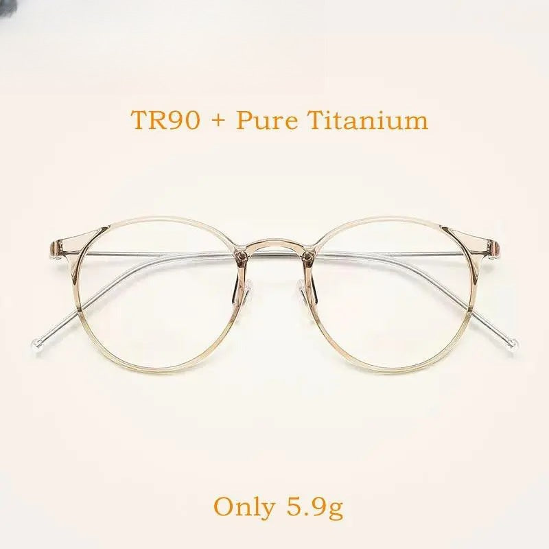 Unisex Round Full Rim Titanium Prescription Glasses M8062 — view 8 | Rx Spectacle