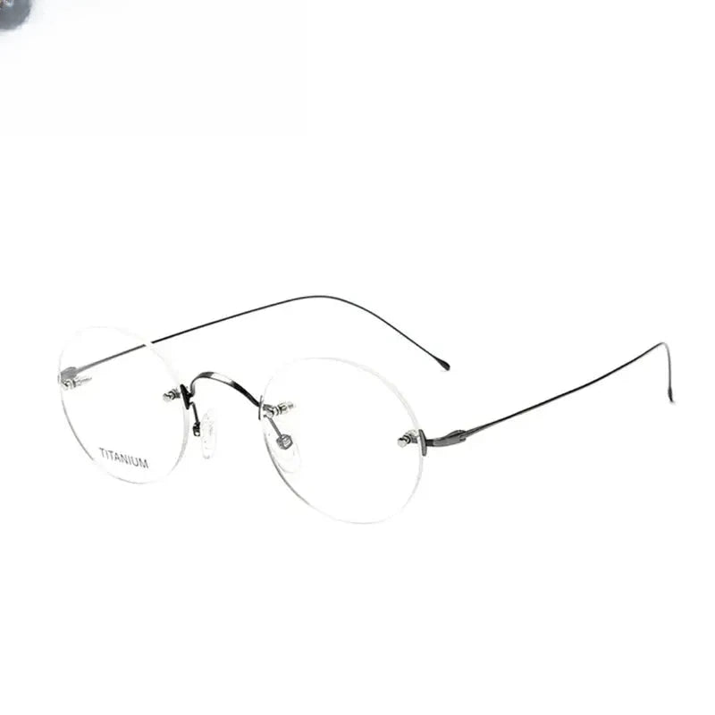 Women's Oval Rimless Titanium Reading Glasses 4348 — view 5 | Rx Spectacle