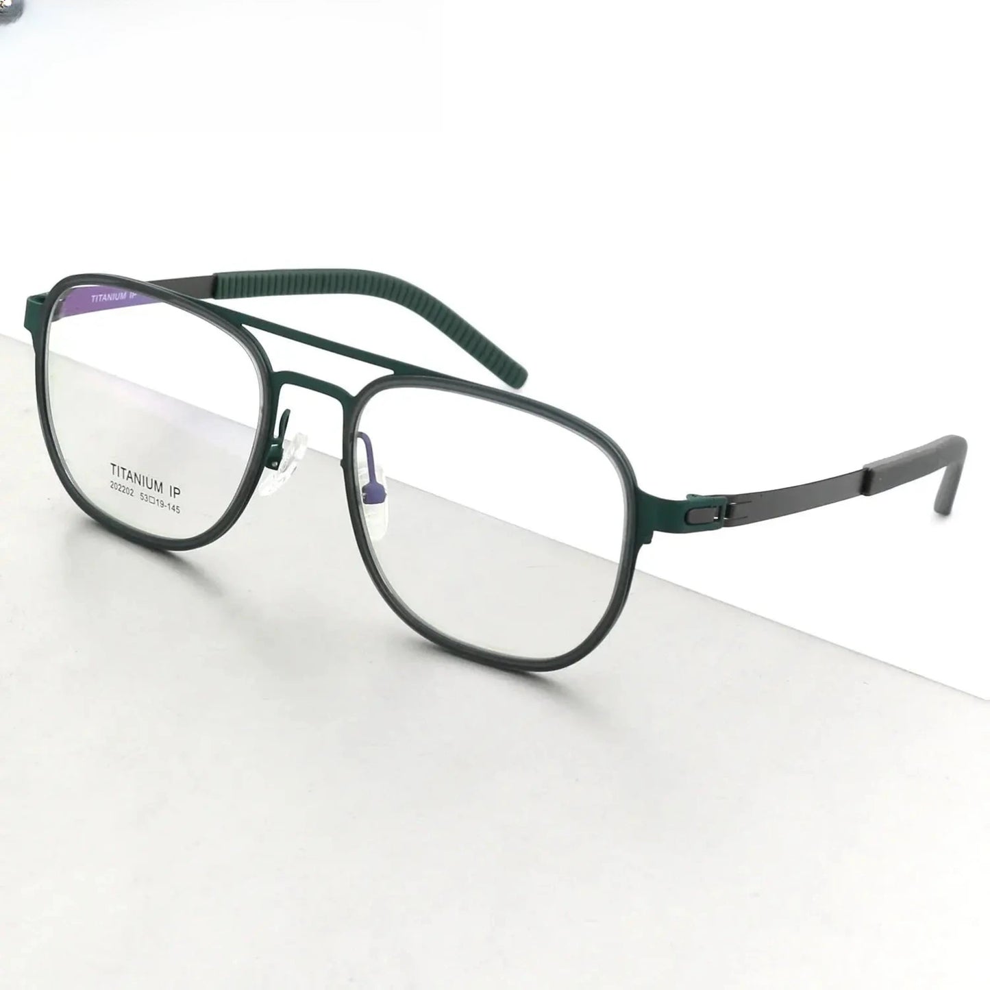 Unisex Square Full Rim Titanium Double Bridge Prescription Glasses 4422 — view 8 | Rx Spectacle