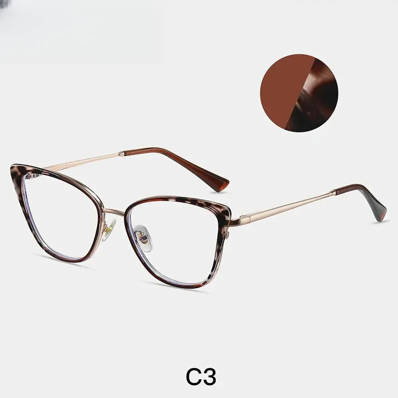 Women's Cat Eye Full Rim Titanium Prescription Glasses 87262 — view 4 | Rx Spectacle