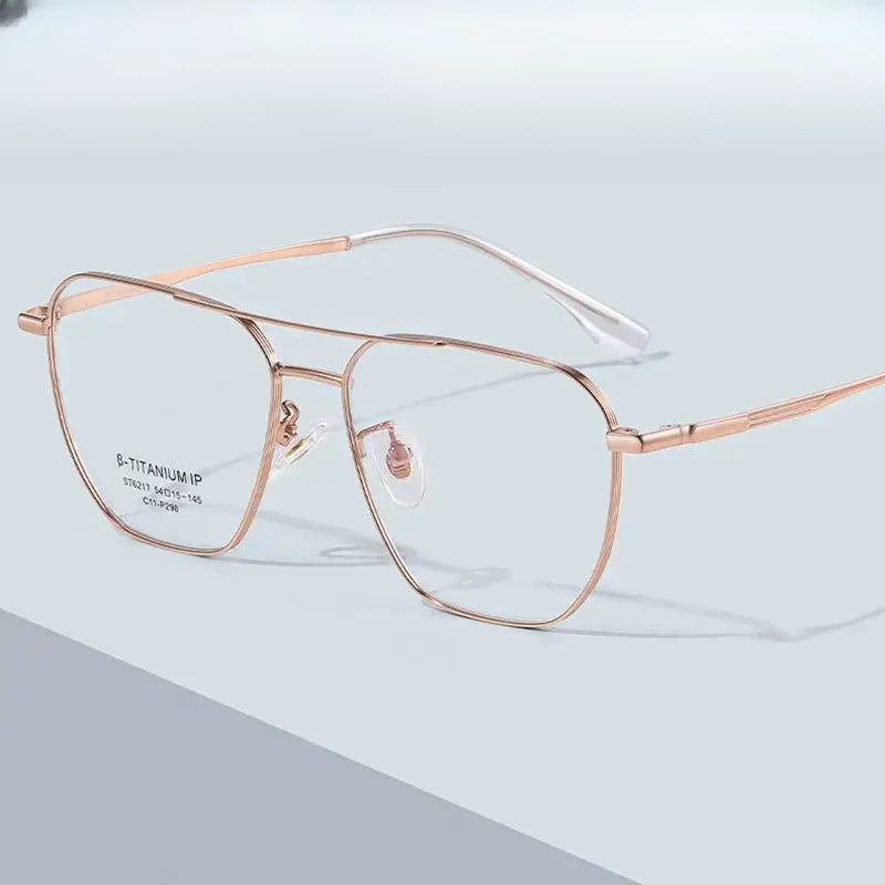 Women's Oval Full Rim Titanium Double Bridge Prescription Glasses 6217 — view 1 | Rx Spectacle