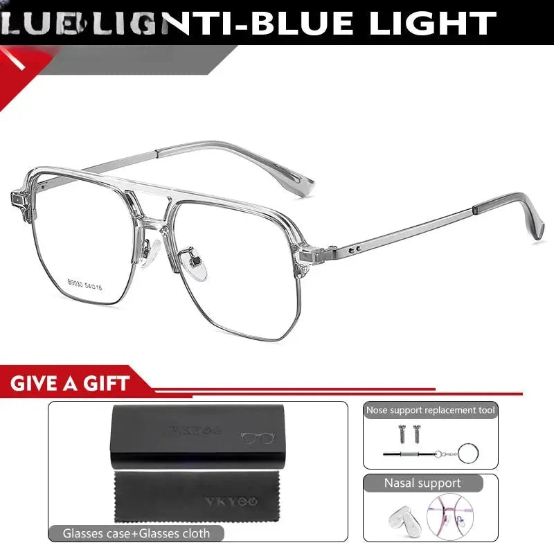 Men's Square Full Rim TR90 Double Bridge Reading Glasses 639030 — view 6 | Rx Spectacle