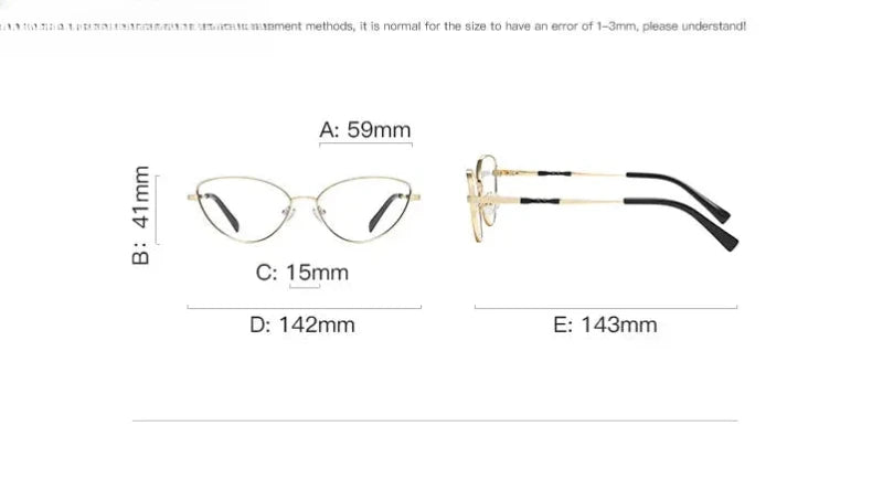 Women's Cat Eye Full Rim Alloy Reading Glasses 3047 — view 14 | Rx Spectacle