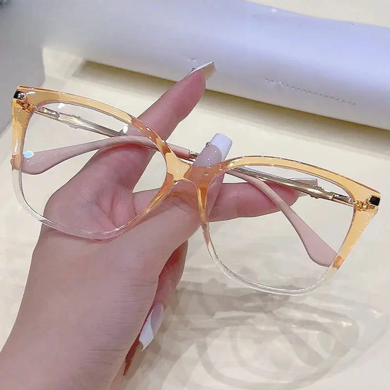 Women's Cat Eye Full Rim Titanium Prescription Glasses 77880 — view 1 | Rx Spectacle