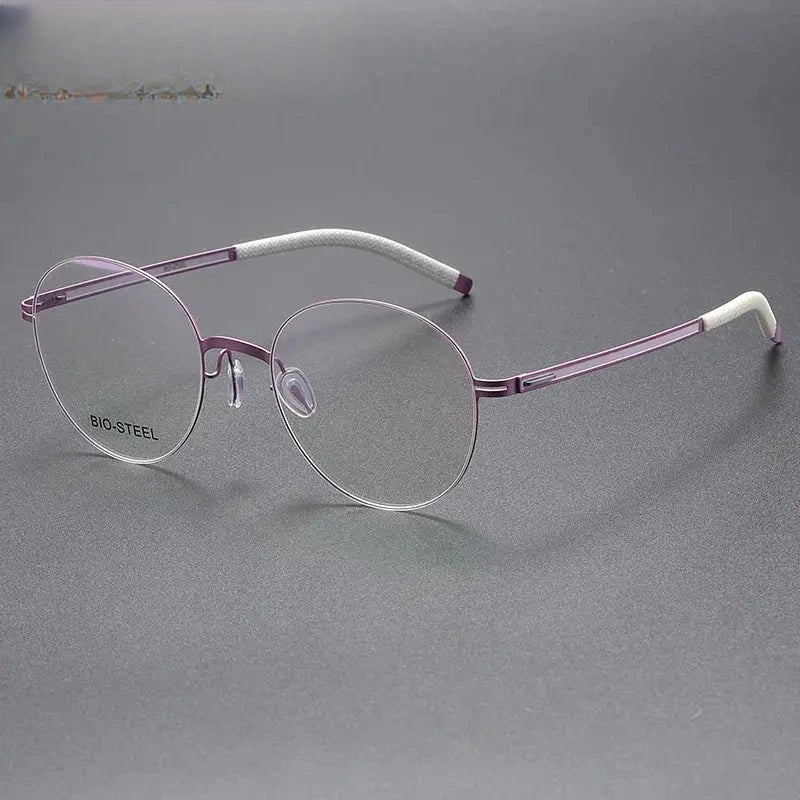 Women's Round Full Rim Titanium Prescription Glasses 44953 — view 9 | Rx Spectacle