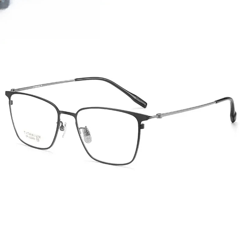 Men's Square Full Rim Titanium Oversized Prescription Glasses 406249 — view 3 | Rx Spectacle