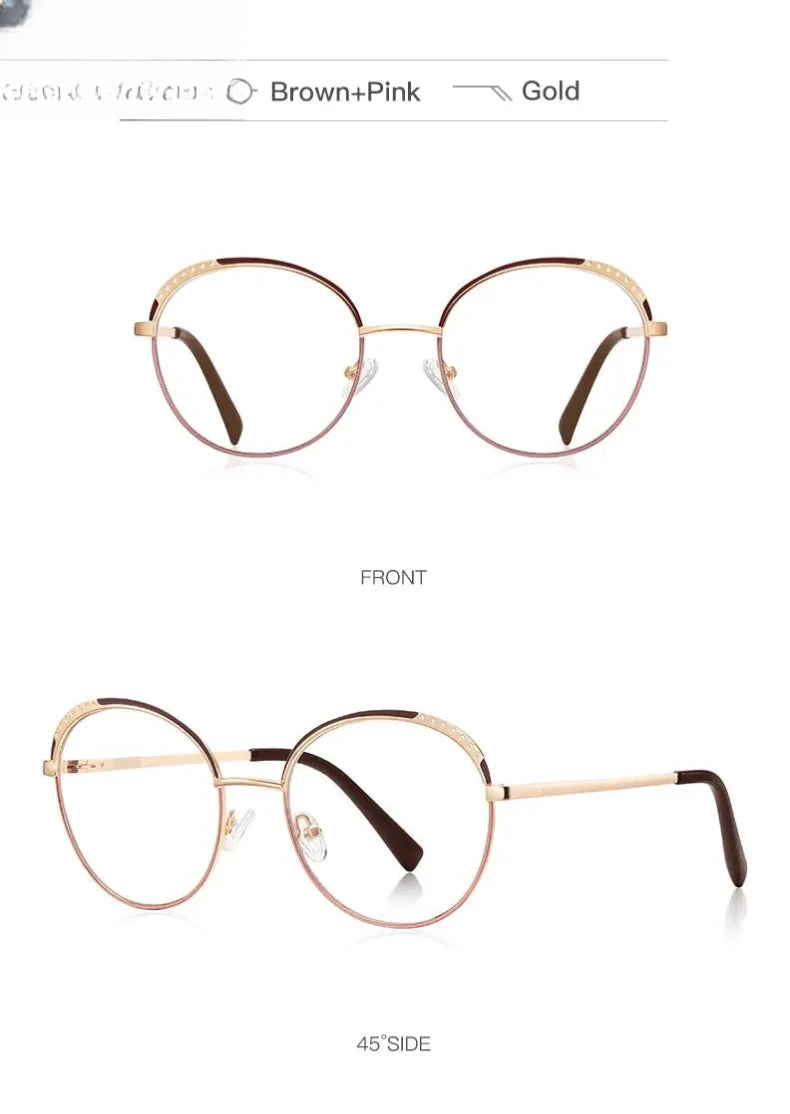 Women's Round Full Rim Plastic Reading Glasses Pfd3115 — view 19 | Rx Spectacle