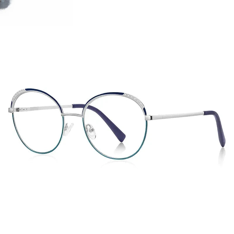 Women's Round Full Rim Plastic Reading Glasses Pfd3115 — view 9 | Rx Spectacle