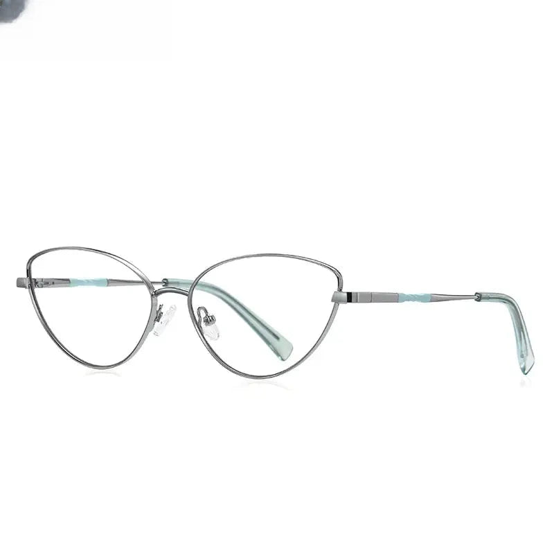 Women's Cat Eye Full Rim Alloy Reading Glasses 3047 — view 7 | Rx Spectacle