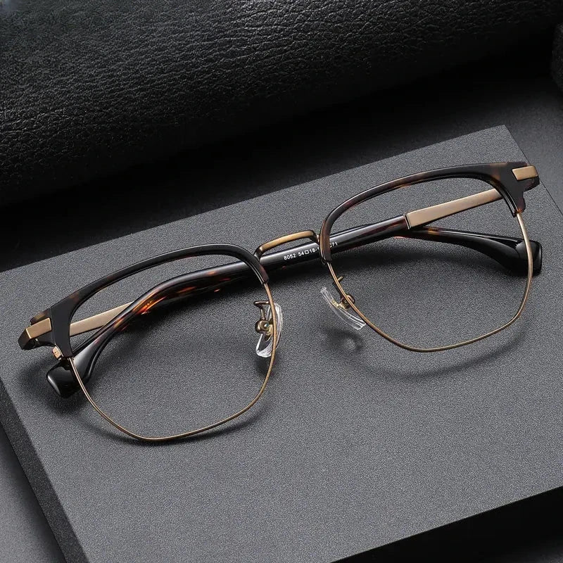 Men's Oval Full Rim Titanium Prescription Glasses 688052 — view 1 | Rx Spectacle