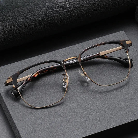 Men's Oval Full Rim Titanium Prescription Glasses 688052 — view 1 | Rx Spectacle